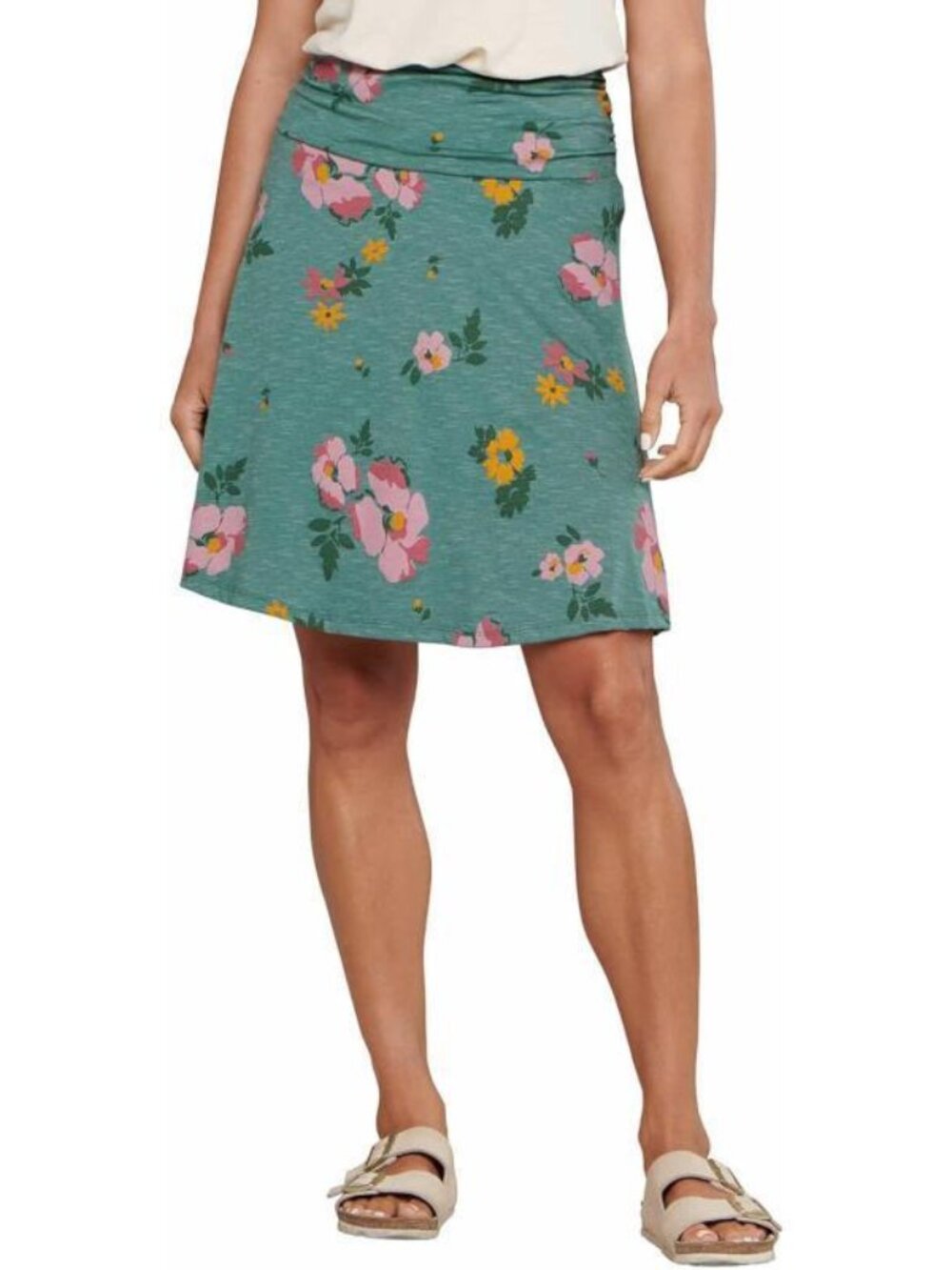 🌸✨ Toad & Co Chaka Skirt | Green + Pink Floral | Size Xtra Small | A-Line